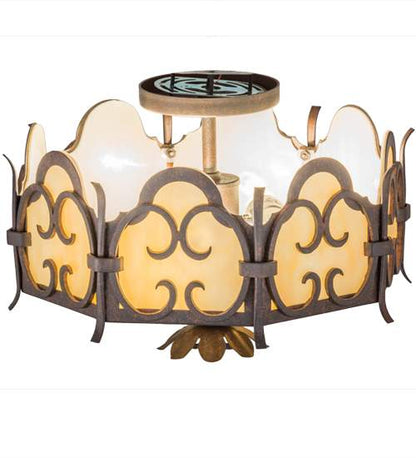 Radha 2 Light 15" Wide Semi-Flush Drum Ceiling Fixture