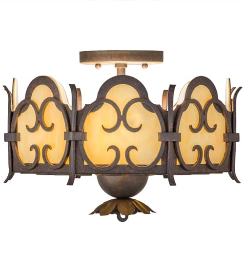 Radha 2 Light 15" Wide Semi-Flush Drum Ceiling Fixture
