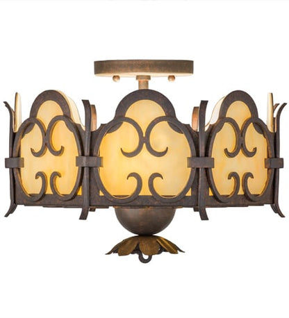 Radha 2 Light 15" Wide Semi-Flush Drum Ceiling Fixture
