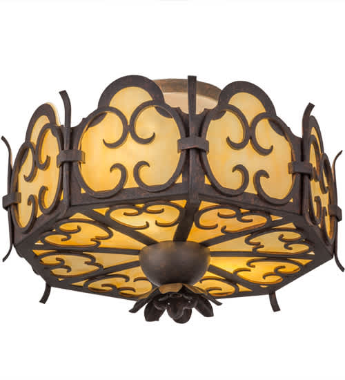 Radha 2 Light 15" Wide Semi-Flush Drum Ceiling Fixture