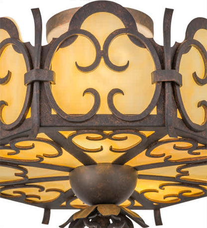 Radha 2 Light 15" Wide Semi-Flush Drum Ceiling Fixture