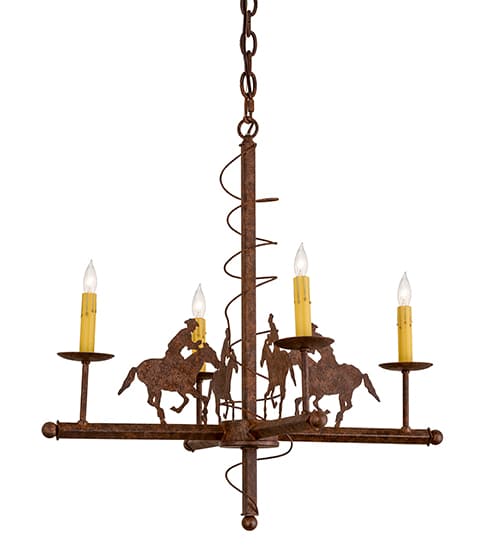 Cowboy 4 Light 26" Wide Taper Candle Style Chandelier