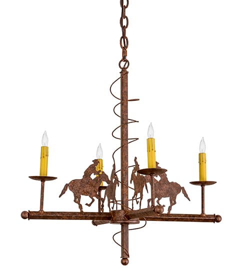 Cowboy 4 Light 26" Wide Taper Candle Style Chandelier
