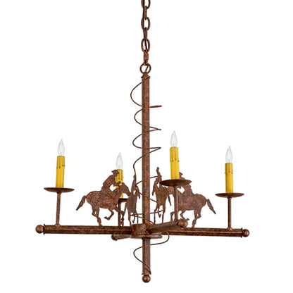 Meyda Tiffany Cowboy 4 Light 26" Wide Taper Candle Style Chandelier