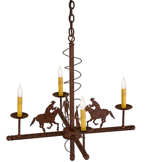 Cowboy 4 Light 26" Wide Taper Candle Style Chandelier