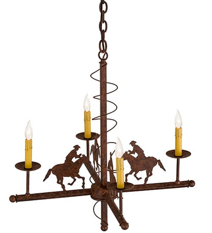 Cowboy 4 Light 26" Wide Taper Candle Style Chandelier