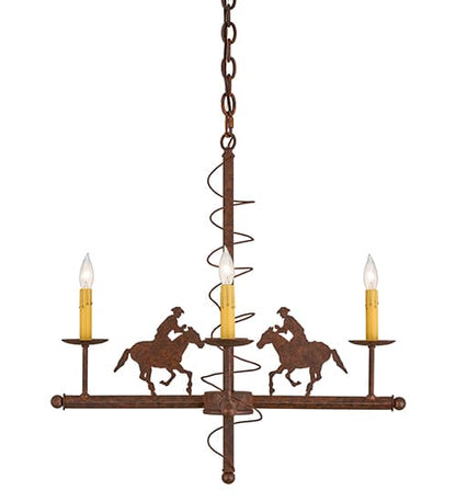 Cowboy 4 Light 26" Wide Taper Candle Style Chandelier