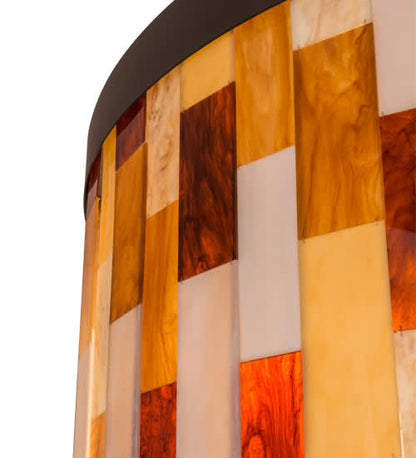 Cilindro Calico 6 Light 28" Tall Flush Mount Drum Ceiling Fixture - Oil Rubbed Bronze Finish