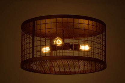Paloma Golpe 3 Light 24" Wide Flush Mount Drum Ceiling Fixture