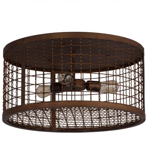 Paloma Golpe 3 Light 24" Wide Flush Mount Drum Ceiling Fixture