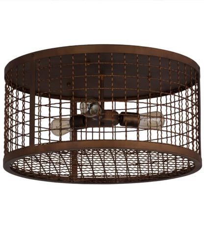 Paloma Golpe 3 Light 24" Wide Flush Mount Drum Ceiling Fixture