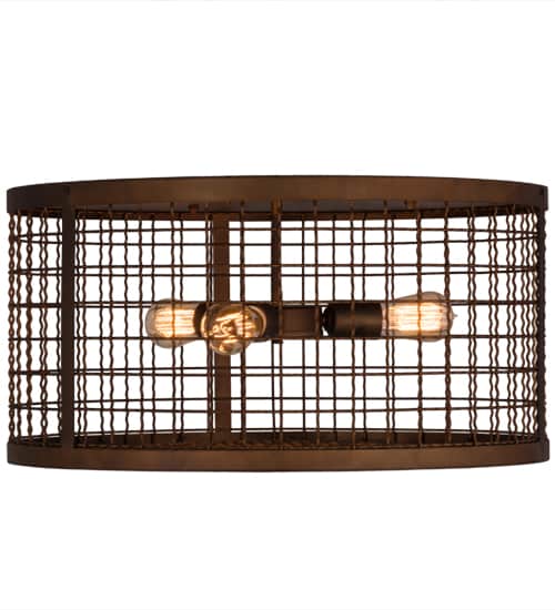 Paloma Golpe 3 Light 24" Wide Flush Mount Drum Ceiling Fixture