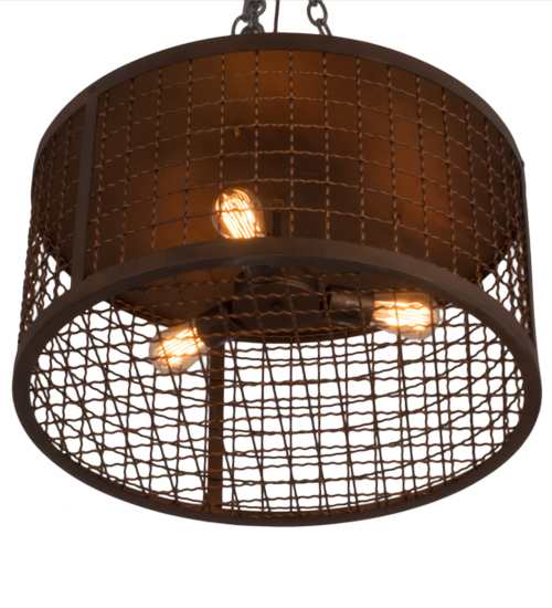 Paloma Golpe 3 Light 24" Wide Flush Mount Drum Ceiling Fixture