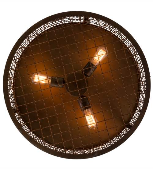 Paloma Golpe 3 Light 24" Wide Flush Mount Drum Ceiling Fixture