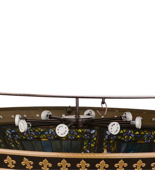 Fleur-de-lis 8 Light 47" Wide Semi-Flush Bowl Ceiling Fixture