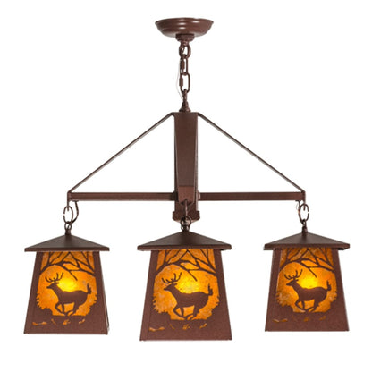 Meyda Tiffany Deer at Dawn 4 Light 28" Wide Chandelier