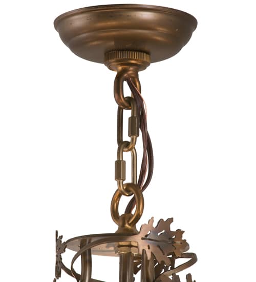 Greenbriar Oak 9 Light 34" Wide Taper Candle Style Chandelier