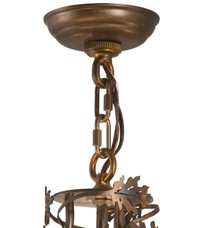 Greenbriar Oak 9 Light 34" Wide Taper Candle Style Chandelier