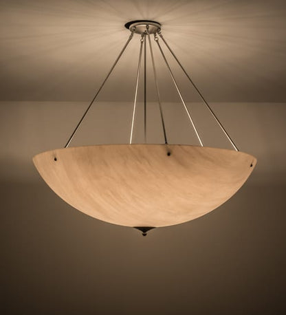 Madison 8 Light 48" Wide Semi-Flush Bowl Ceiling Fixture - Nickel Finish