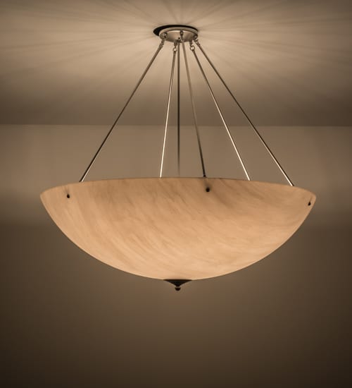Madison 8 Light 48" Wide Semi-Flush Bowl Ceiling Fixture - Nickel Finish
