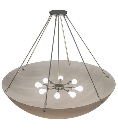Madison 8 Light 48" Wide Semi-Flush Bowl Ceiling Fixture - Nickel Finish
