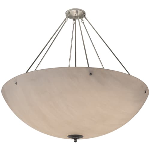 Madison 8 Light 48" Wide Semi-Flush Bowl Ceiling Fixture - Nickel Finish