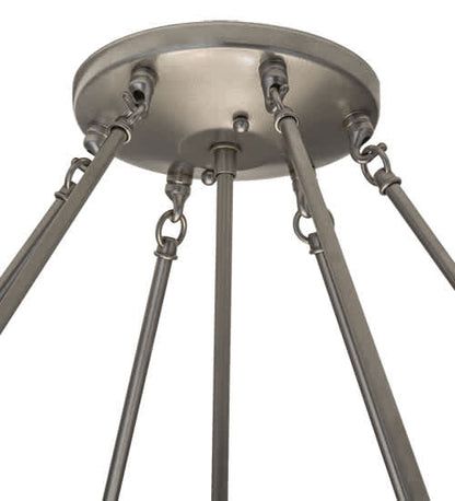 Madison 8 Light 48" Wide Semi-Flush Bowl Ceiling Fixture - Nickel Finish