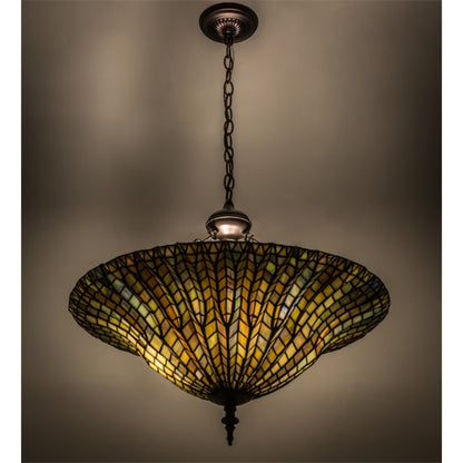 Meyda Tiffany Tiffany Lotus Leaf 3 Light 24" Wide Pendant