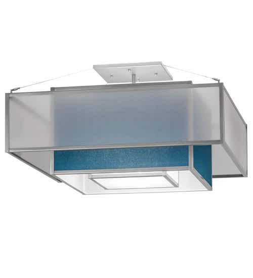 Quadrato Umador 4 Light 51" Wide Semi-Flush Square Ceiling Fixture - Nickel Finish