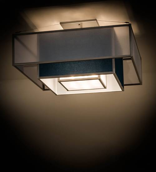 Quadrato Umador 4 Light 51" Wide Semi-Flush Square Ceiling Fixture - Nickel Finish