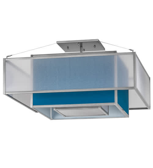 Quadrato Umador 4 Light 51" Wide Semi-Flush Square Ceiling Fixture - Nickel Finish