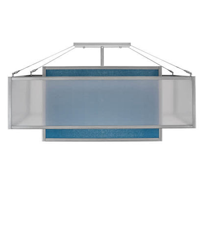 Quadrato Umador 4 Light 51" Wide Semi-Flush Square Ceiling Fixture - Nickel Finish