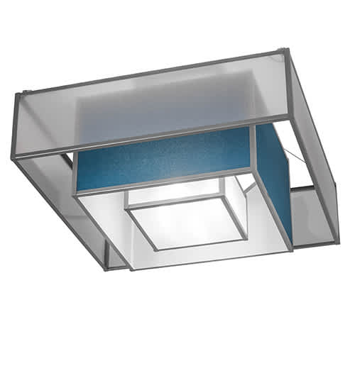 Quadrato Umador 4 Light 51" Wide Semi-Flush Square Ceiling Fixture - Nickel Finish