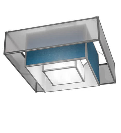 Quadrato Umador 4 Light 51" Wide Semi-Flush Square Ceiling Fixture - Nickel Finish