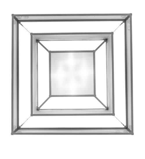 Quadrato Umador 4 Light 51" Wide Semi-Flush Square Ceiling Fixture - Nickel Finish