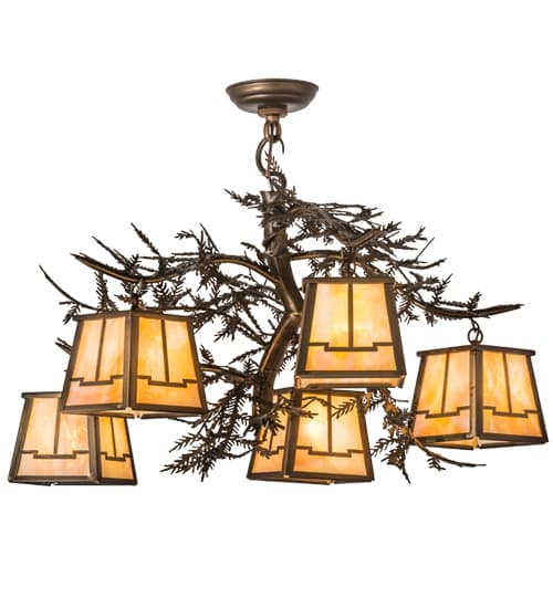 Pine Branch 5 Light 29" Wide Chandelier