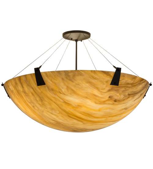 Araneta 4 Light 37" Wide Semi-Flush Bowl Ceiling Fixture - Oil Rubbed Bronze Finish - GU24 Bulb Base