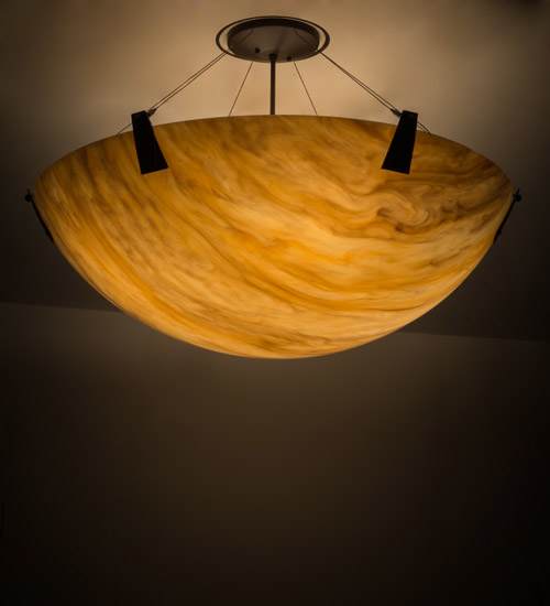Araneta 4 Light 37" Wide Semi-Flush Bowl Ceiling Fixture - Oil Rubbed Bronze Finish - GU24 Bulb Base