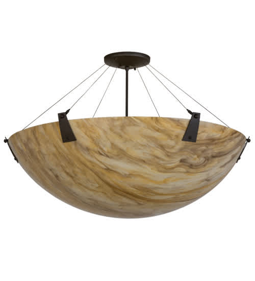 Araneta 4 Light 37" Wide Semi-Flush Bowl Ceiling Fixture - Oil Rubbed Bronze Finish - GU24 Bulb Base