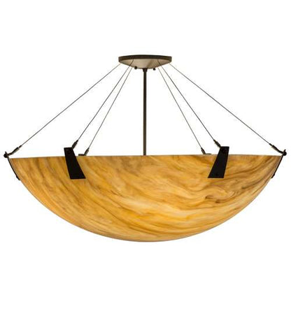 Araneta 4 Light 37" Wide Semi-Flush Bowl Ceiling Fixture - Oil Rubbed Bronze Finish - GU24 Bulb Base