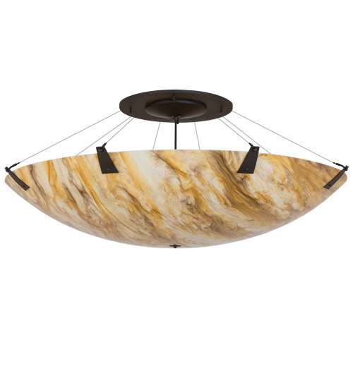 Araneta 12 Light 61" Wide Semi-Flush Bowl Ceiling Fixture - Oil Rubbed Bronze Finish - Medium Bulb Base