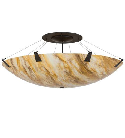 Araneta 12 Light 61" Wide Semi-Flush Bowl Ceiling Fixture - Oil Rubbed Bronze Finish - Medium Bulb Base