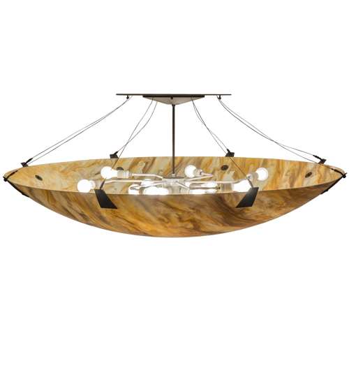 Araneta 12 Light 61" Wide Semi-Flush Bowl Ceiling Fixture - Oil Rubbed Bronze Finish - Medium Bulb Base