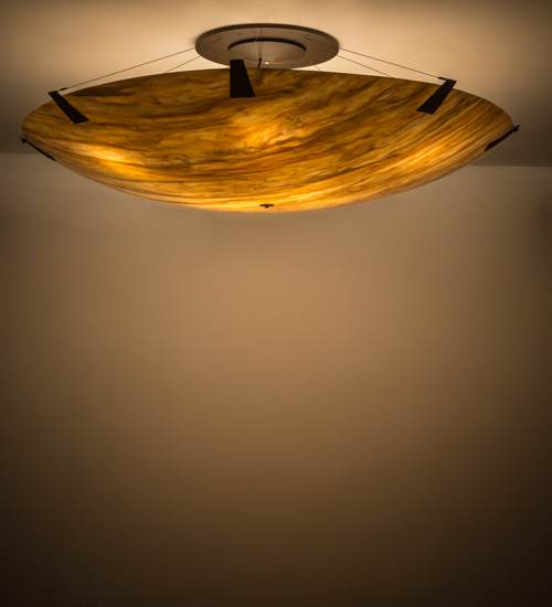 Araneta 14 Light 72" Wide Semi-Flush Bowl Ceiling Fixture - Oil Rubbed Bronze Finish - GU24 Bulb Base