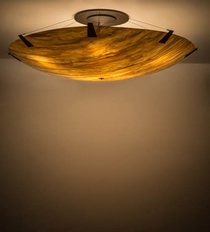 Araneta 14 Light 72" Wide Semi-Flush Bowl Ceiling Fixture - Oil Rubbed Bronze Finish - GU24 Bulb Base
