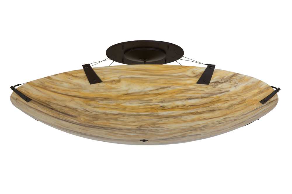 Araneta 14 Light 72" Wide Semi-Flush Bowl Ceiling Fixture - Oil Rubbed Bronze Finish - GU24 Bulb Base