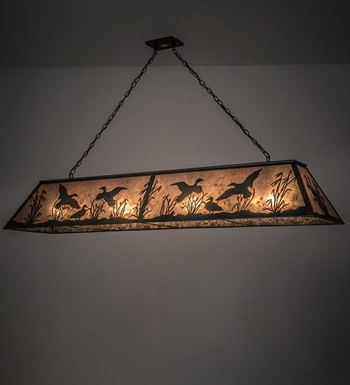 Ducks in Flight 12 Light 17" Wide Linear Pendant