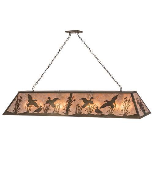 Ducks in Flight 12 Light 17" Wide Linear Pendant