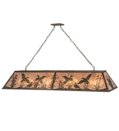 Ducks in Flight 12 Light 17" Wide Linear Pendant