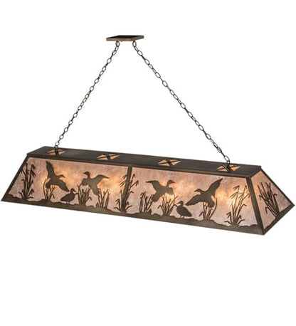 Ducks in Flight 12 Light 17" Wide Linear Pendant